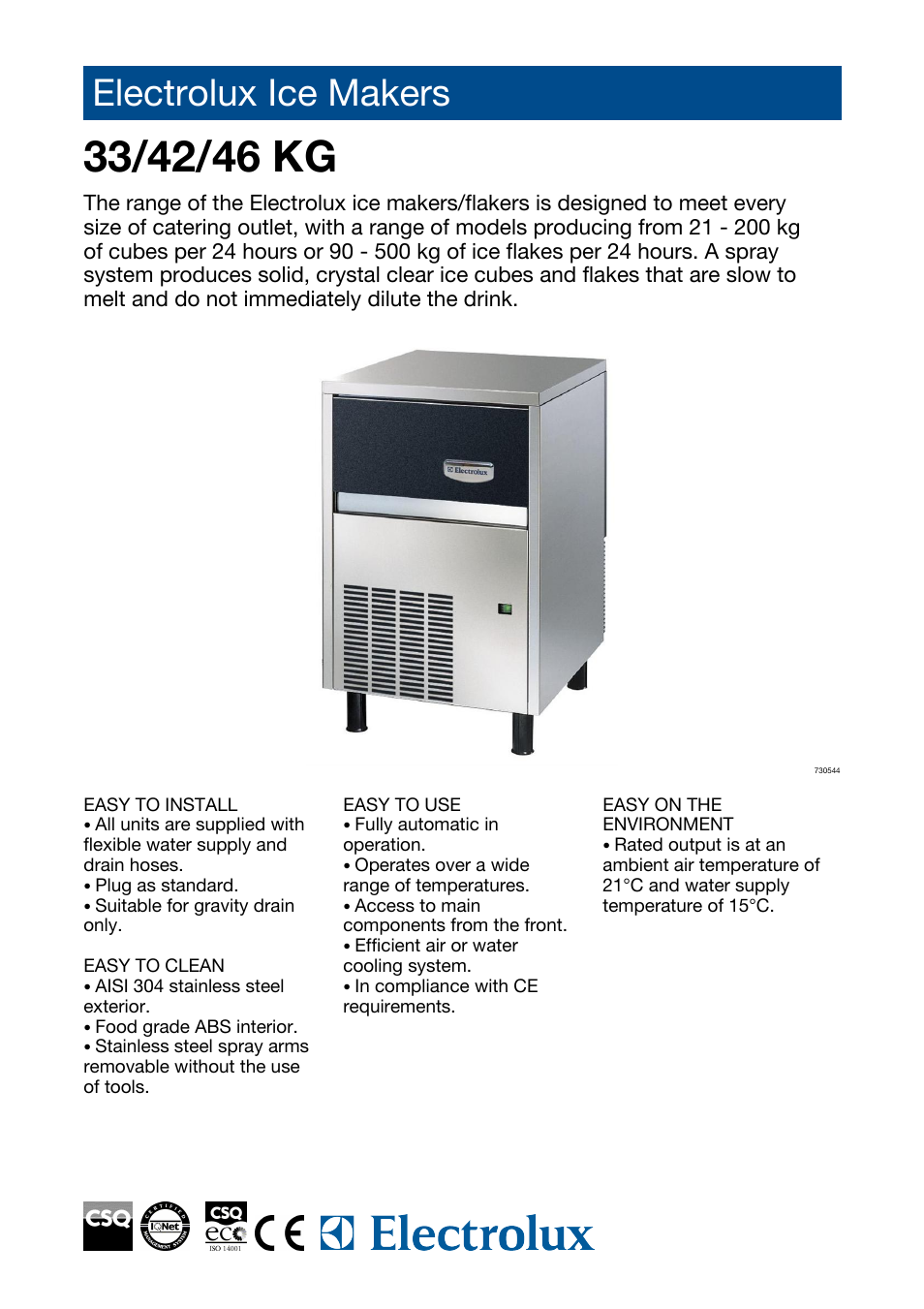 Electrolux 730544 User Manual | 2 pages