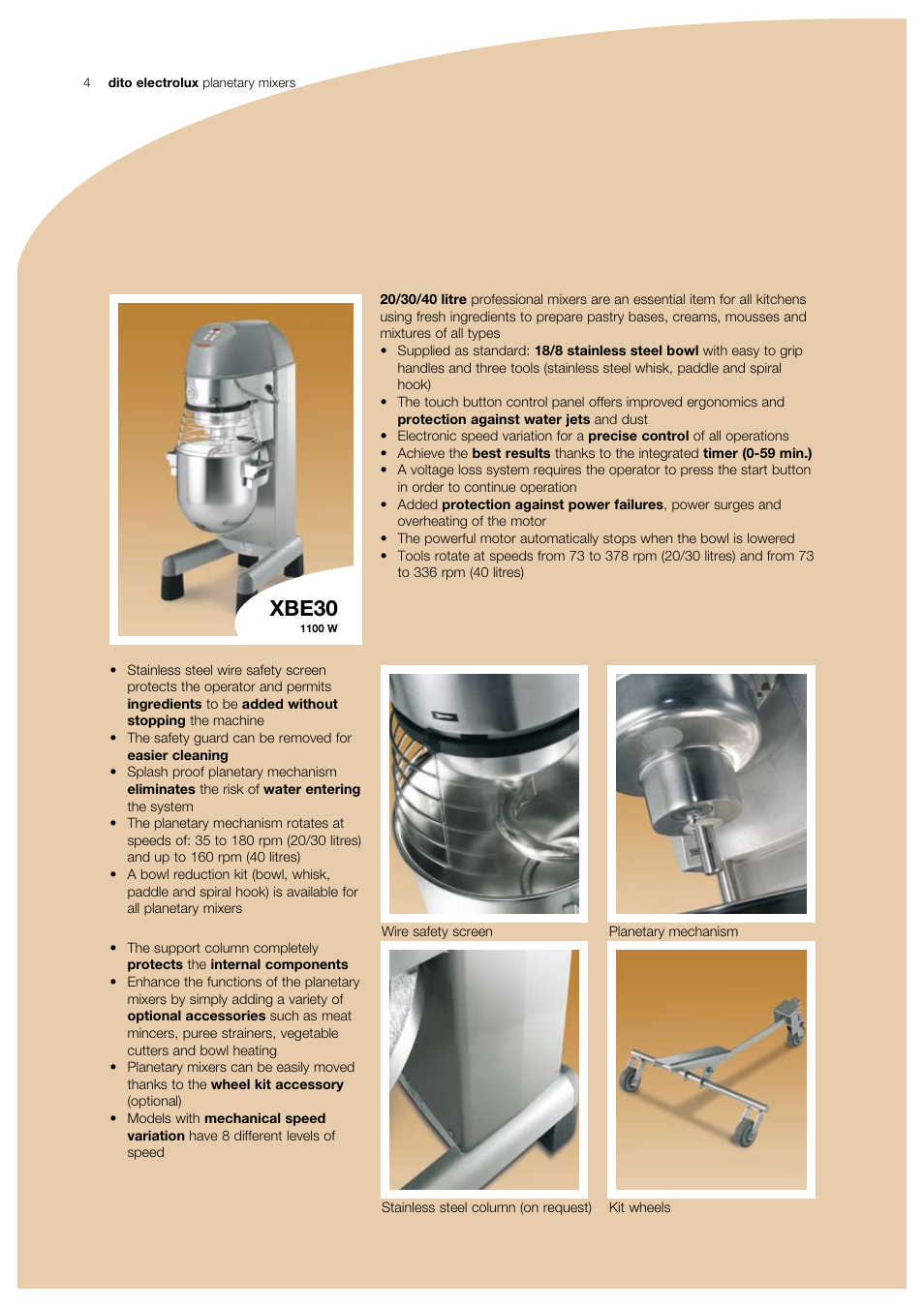 Xbe30 | Electrolux Dito XBE60 User Manual | Page 4 / 8