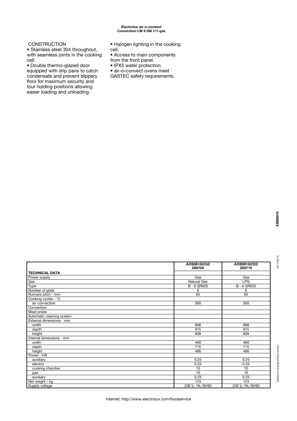 Electrolux Air-O-Convect 269510 User Manual | Page 2 / 4