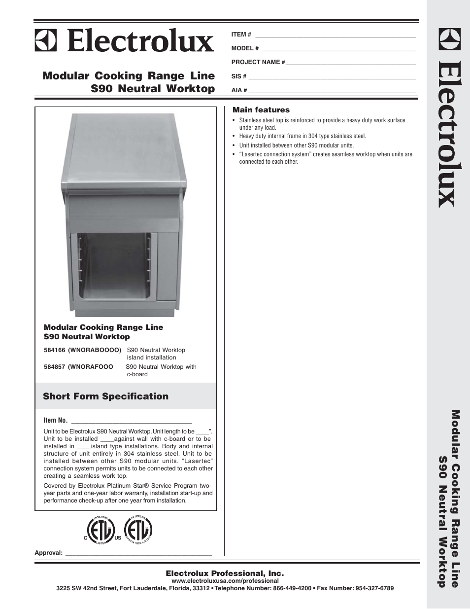 Electrolux WNORAFOOOO User Manual | 2 pages