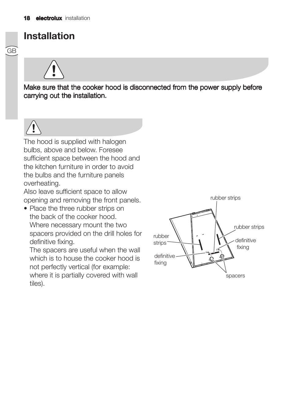 Installation | Electrolux EFC 9441 User Manual | Page 18 / 24