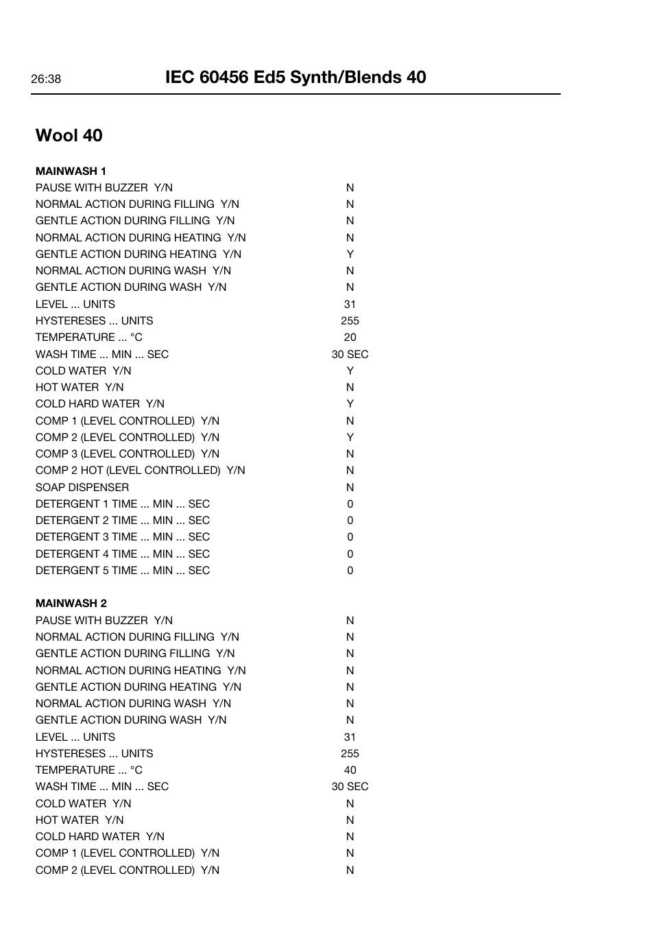 Wool 40 | Electrolux FOM 71 CLS User Manual | Page 132 / 164