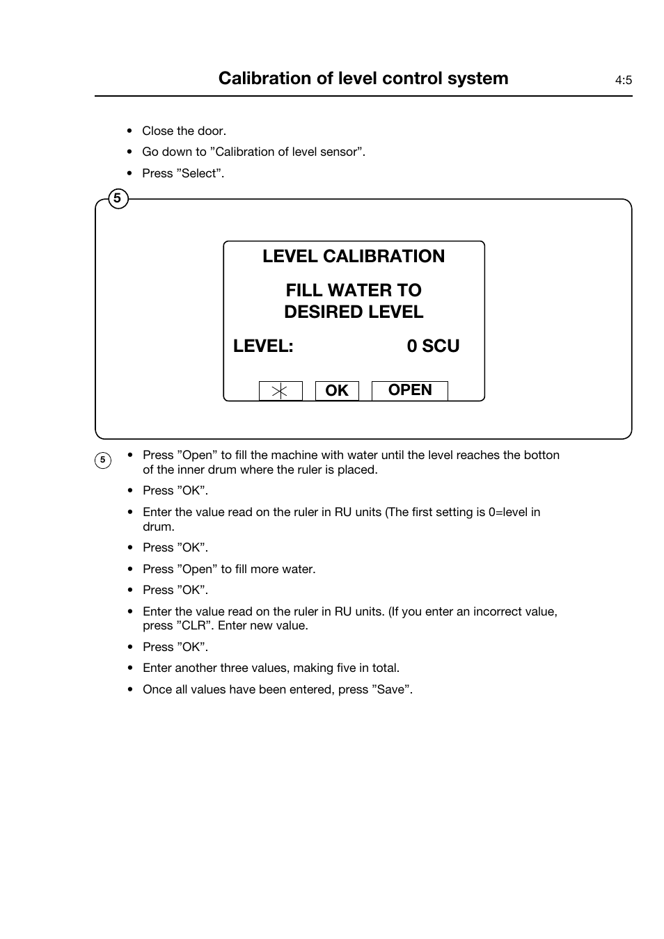 Calibration of level control system | Electrolux FOM 71 CLS User Manual | Page 17 / 164