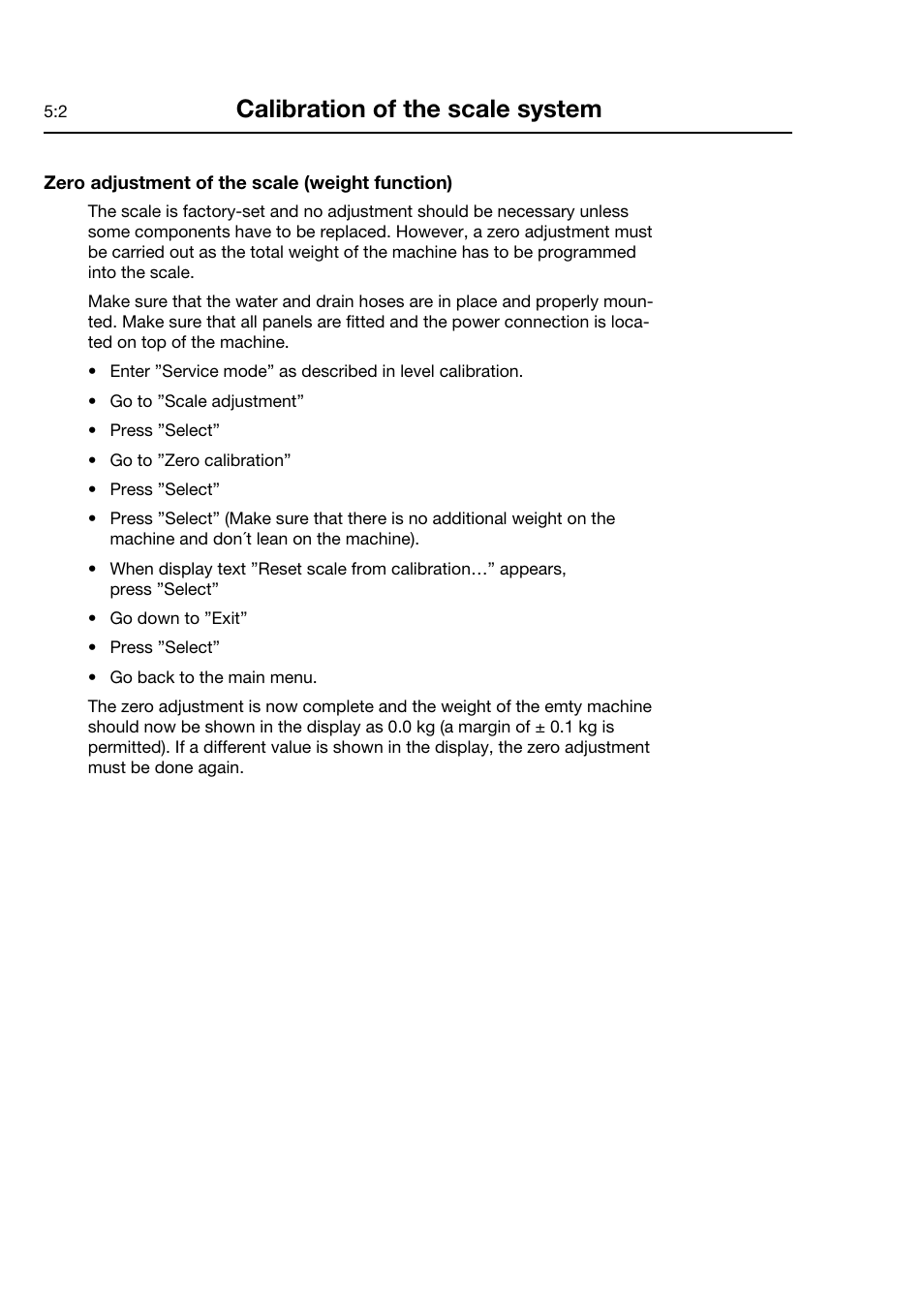 Calibration of the scale system | Electrolux FOM 71 CLS User Manual | Page 20 / 164