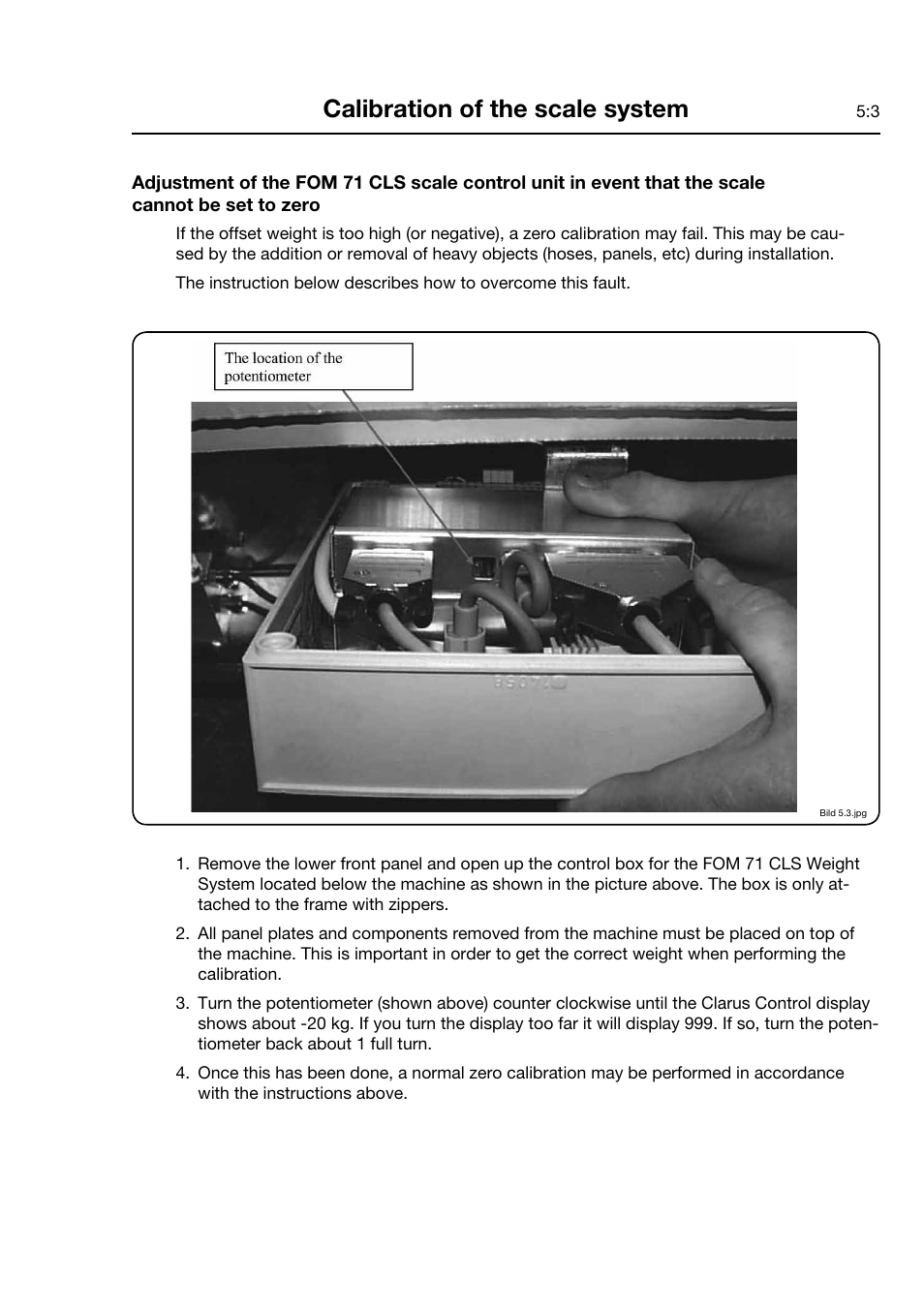 Calibration of the scale system | Electrolux FOM 71 CLS User Manual | Page 21 / 164