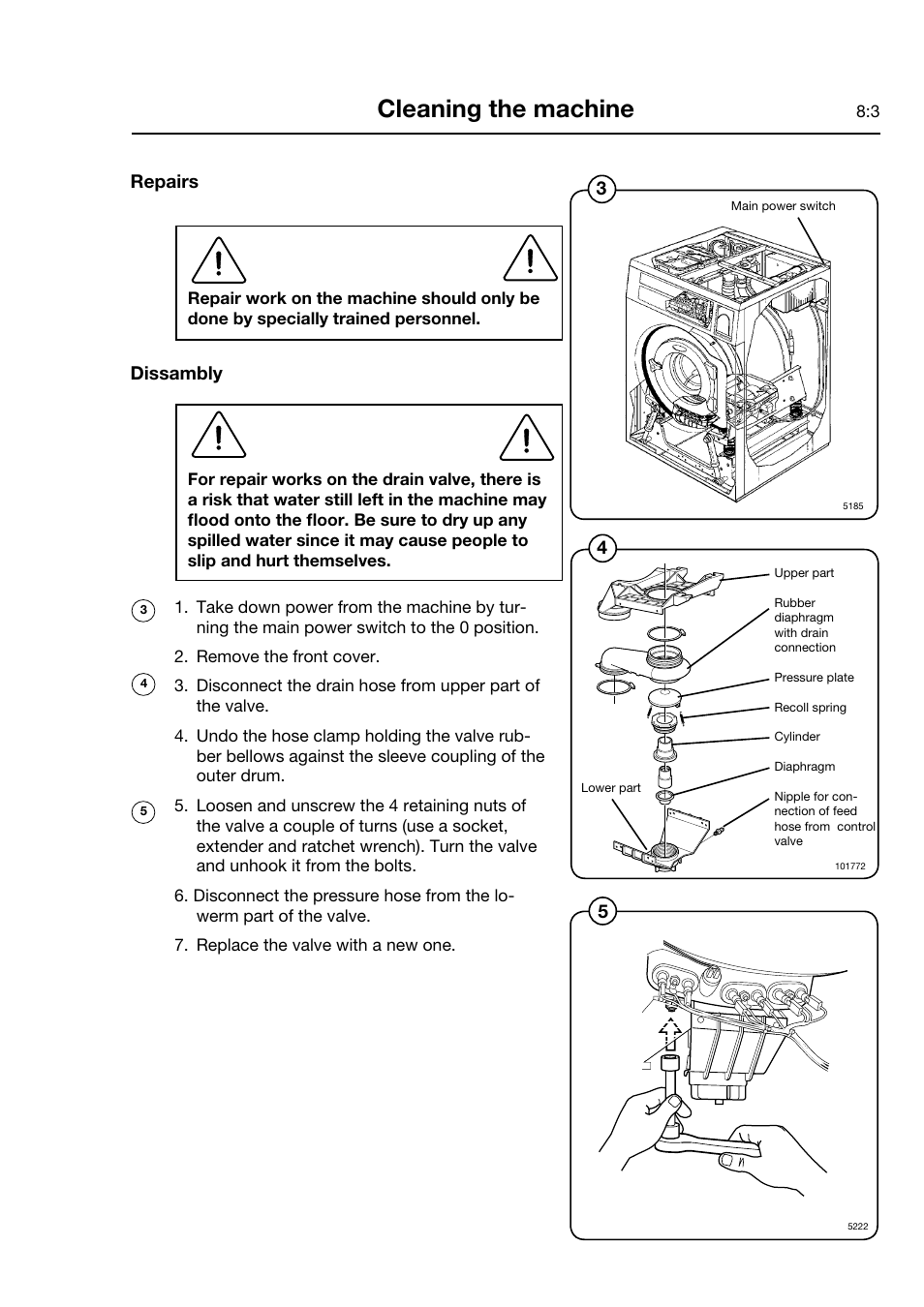 Cleaning the machine, Repairs, Dissambly | Electrolux FOM 71 CLS User Manual | Page 37 / 164