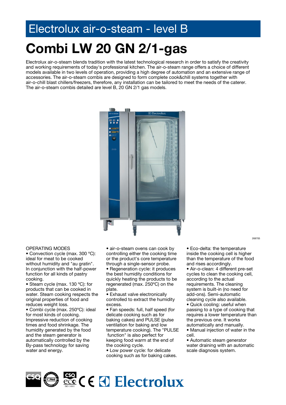 Electrolux Air-O-Steam 268515 User Manual | 4 pages