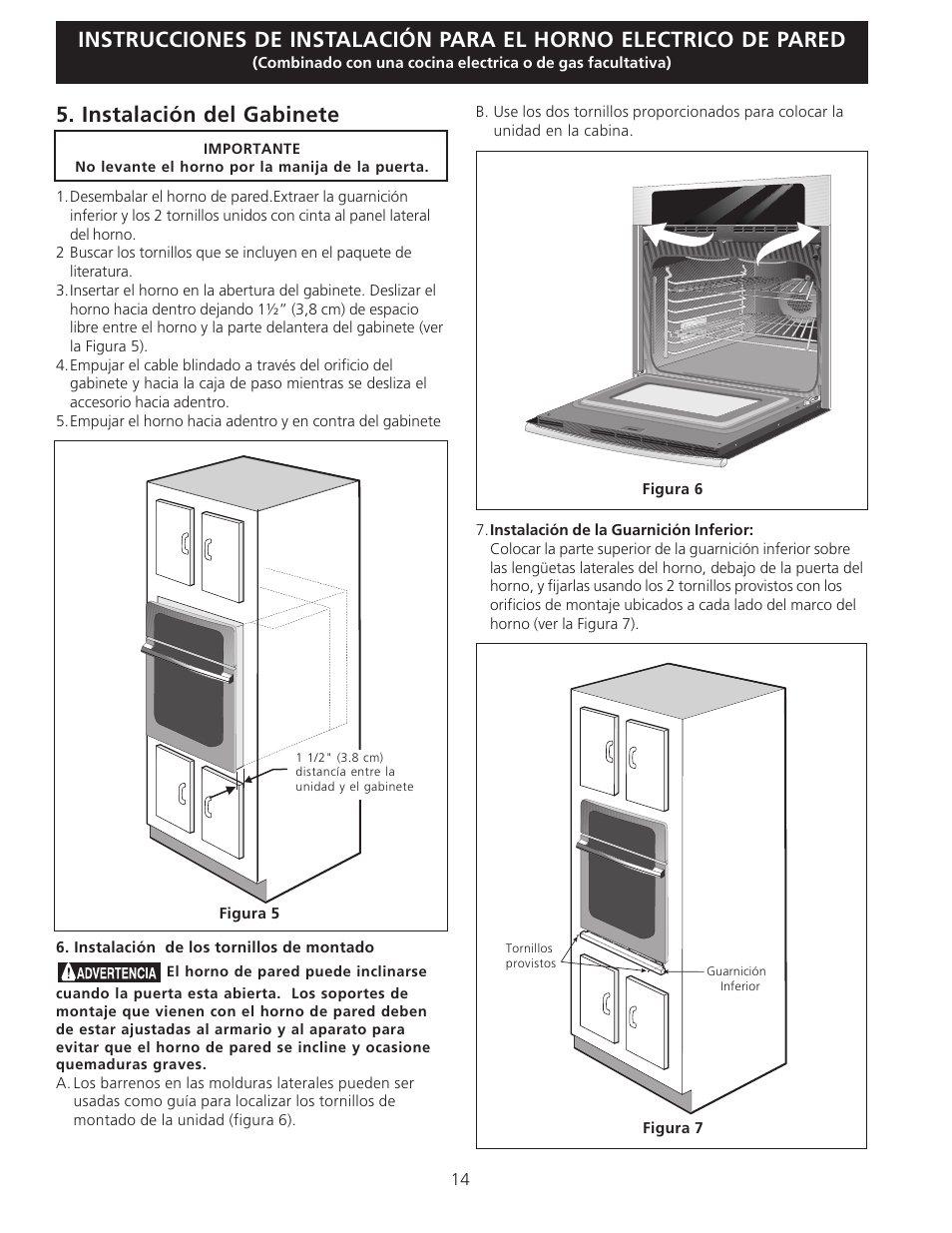 Instalación del gabinete | Electrolux C User Manual | Page 14 / 24