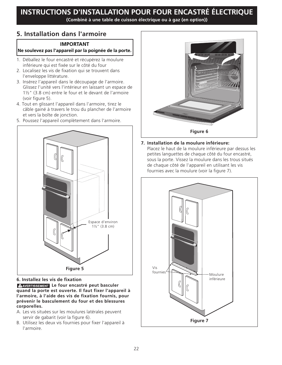 Installation dans l'armoire | Electrolux C User Manual | Page 22 / 24