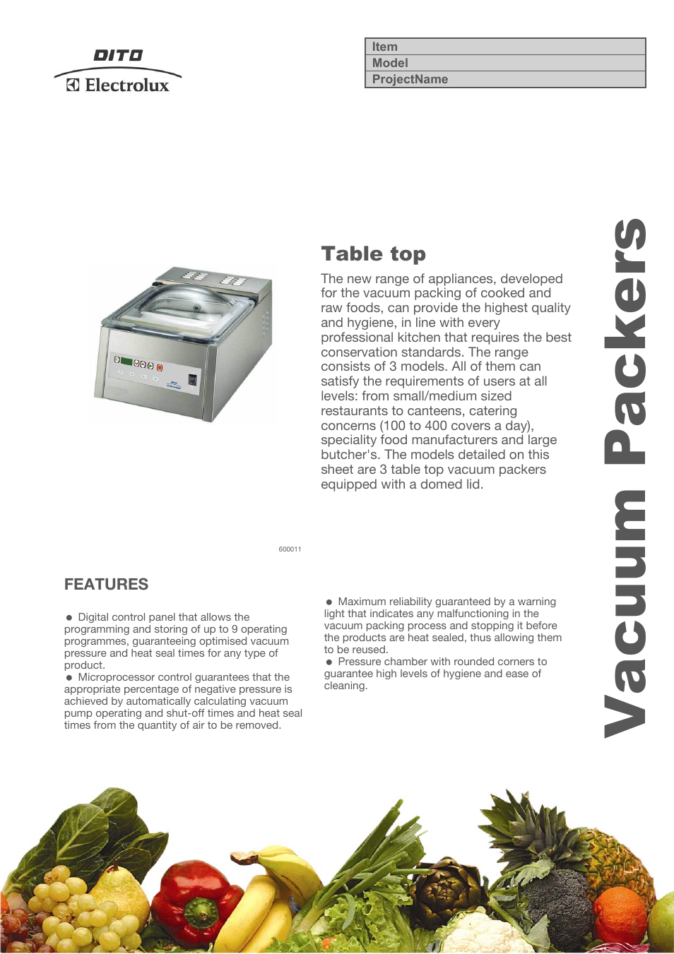 Electrolux Dito 600010 User Manual | 3 pages