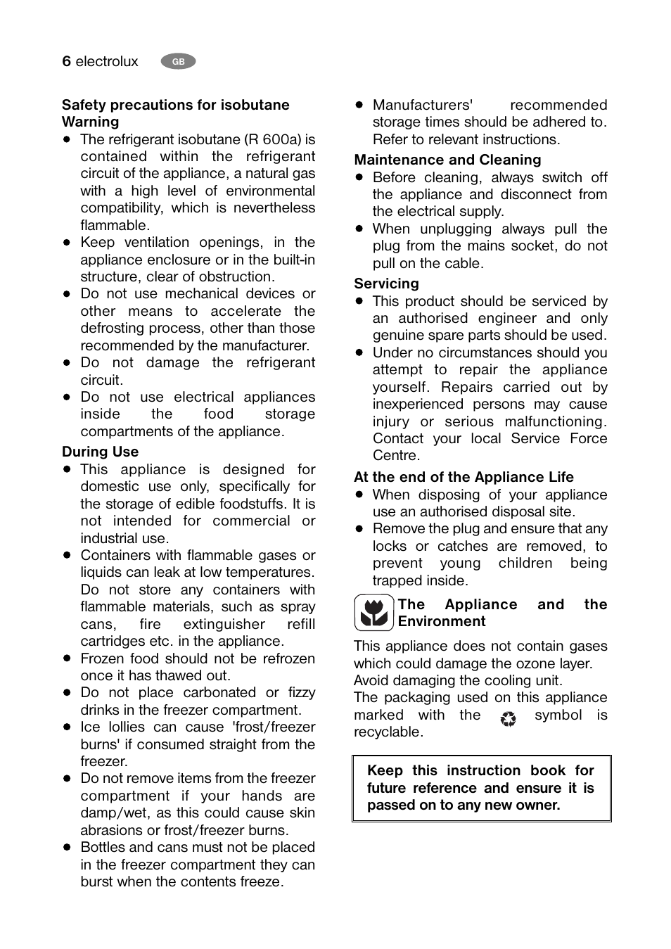 Electrolux ENB 40405 W User Manual | Page 6 / 40