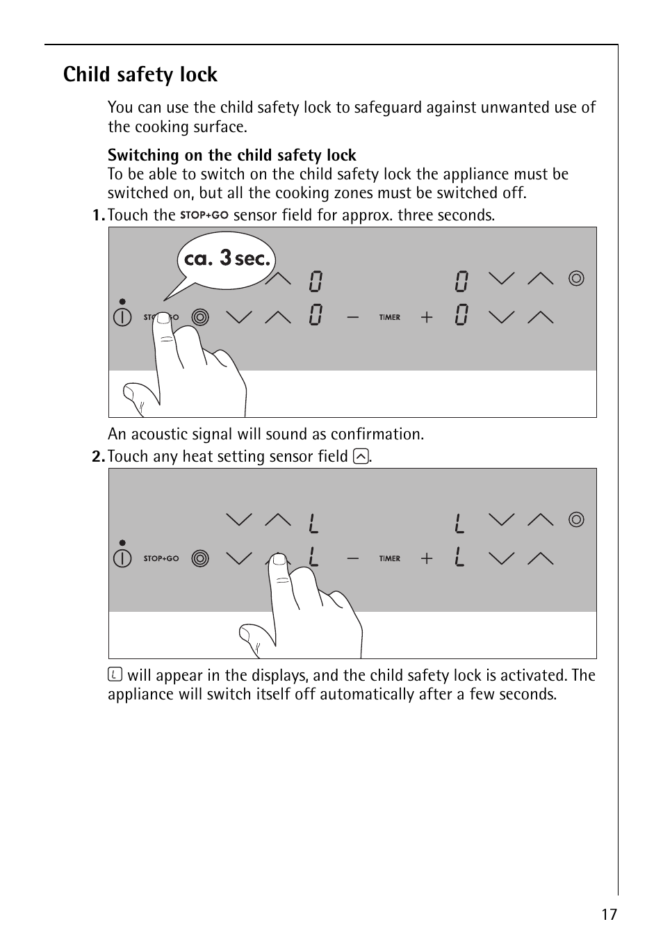 Child safety lock | Electrolux 66201 KF-N User Manual | Page 17 / 36