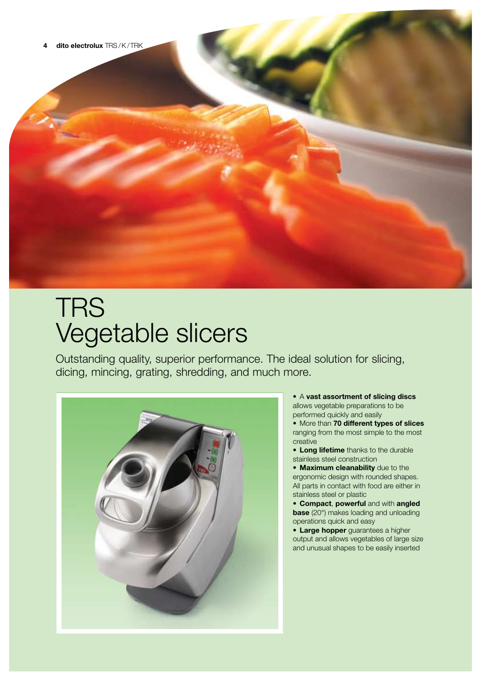 Trs vegetable slicers | Electrolux K55 User Manual | Page 4 / 12