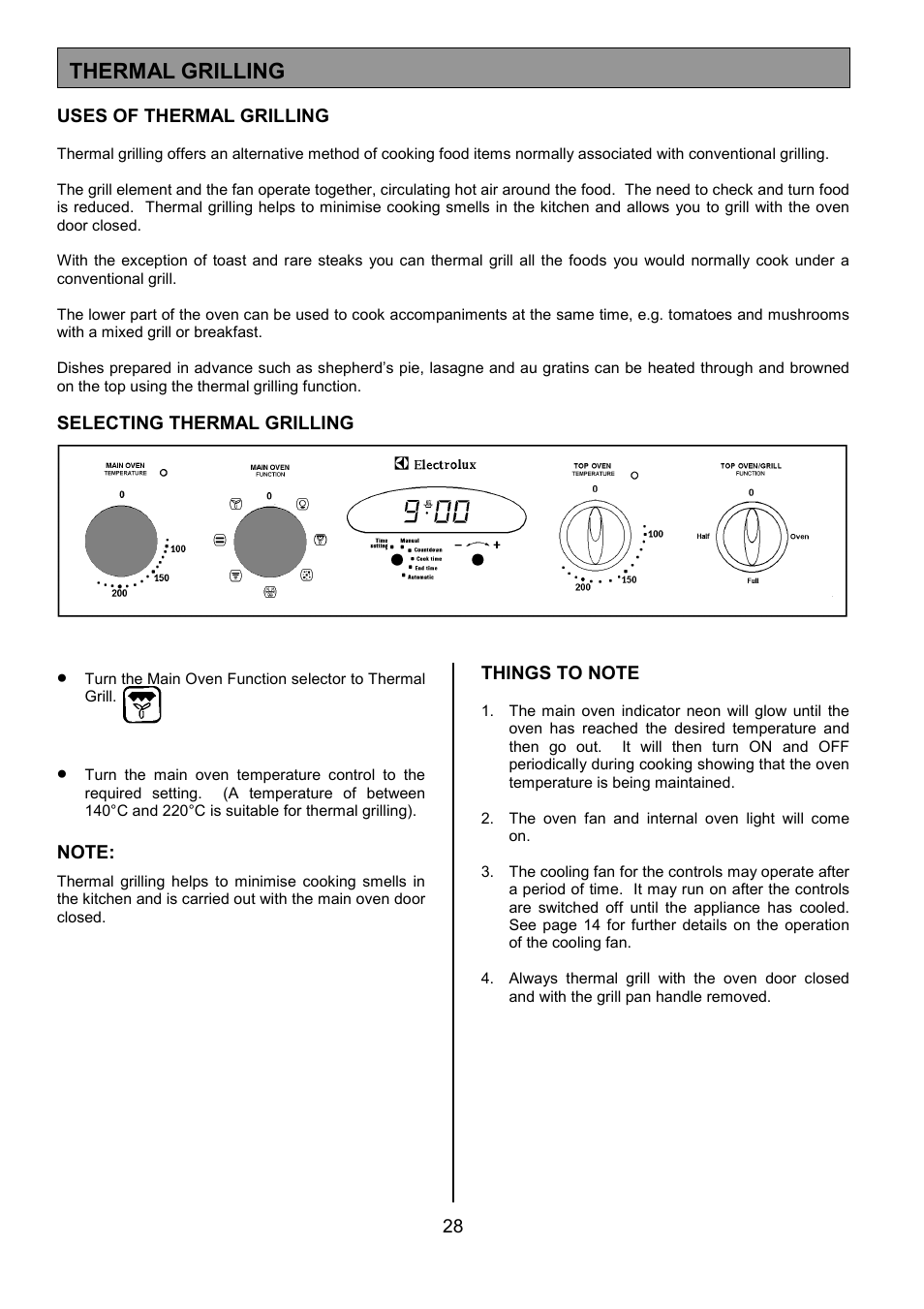 Thermal grilling | Electrolux EOD 984 User Manual | Page 28 / 40