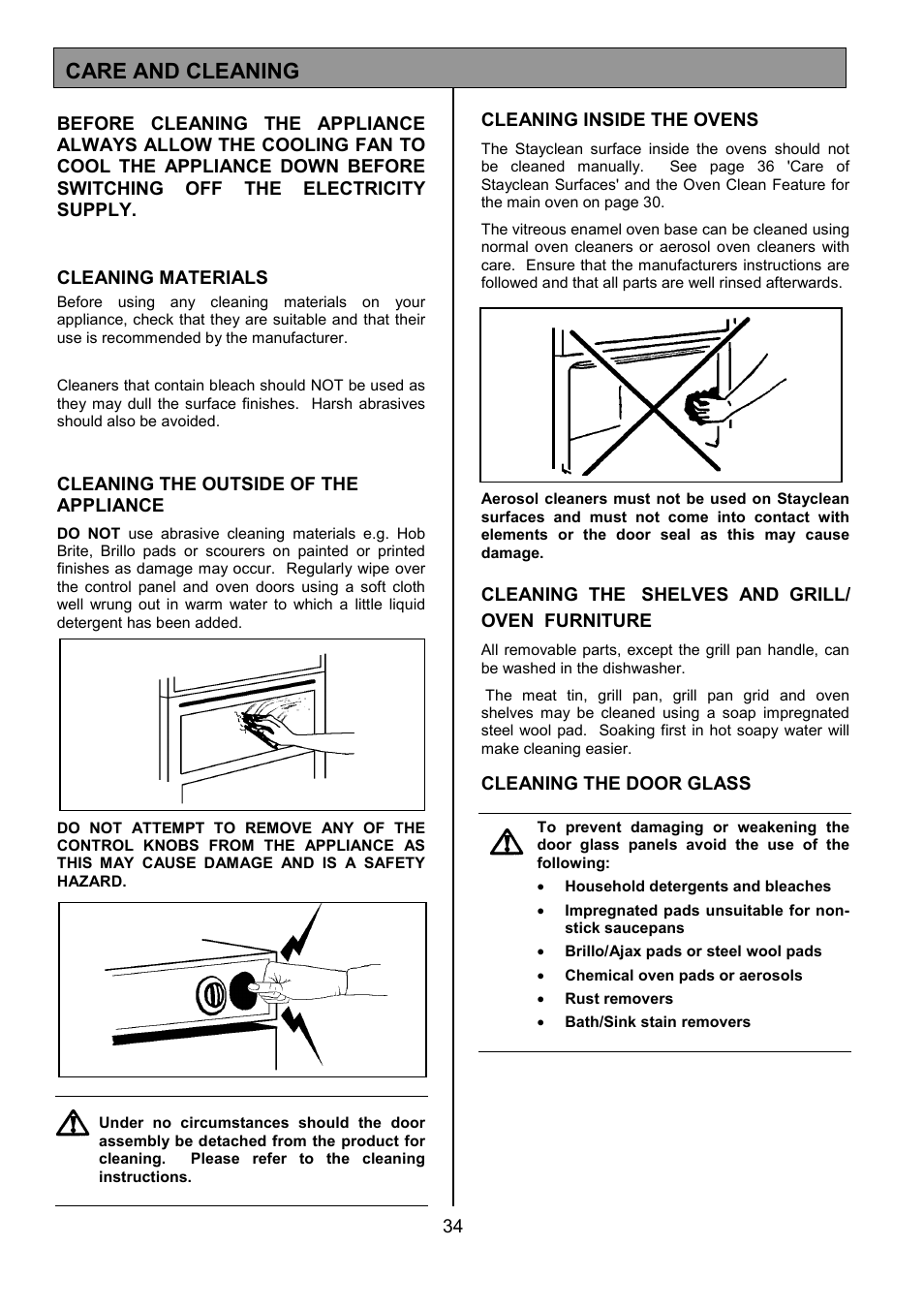 Care and cleaning | Electrolux EOD 984 User Manual | Page 34 / 40