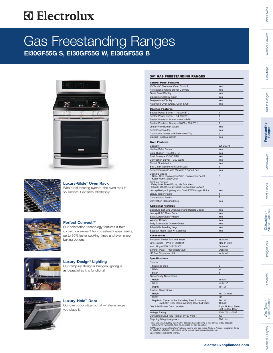 Electrolux EI30GF55G W User Manual | 2 pages