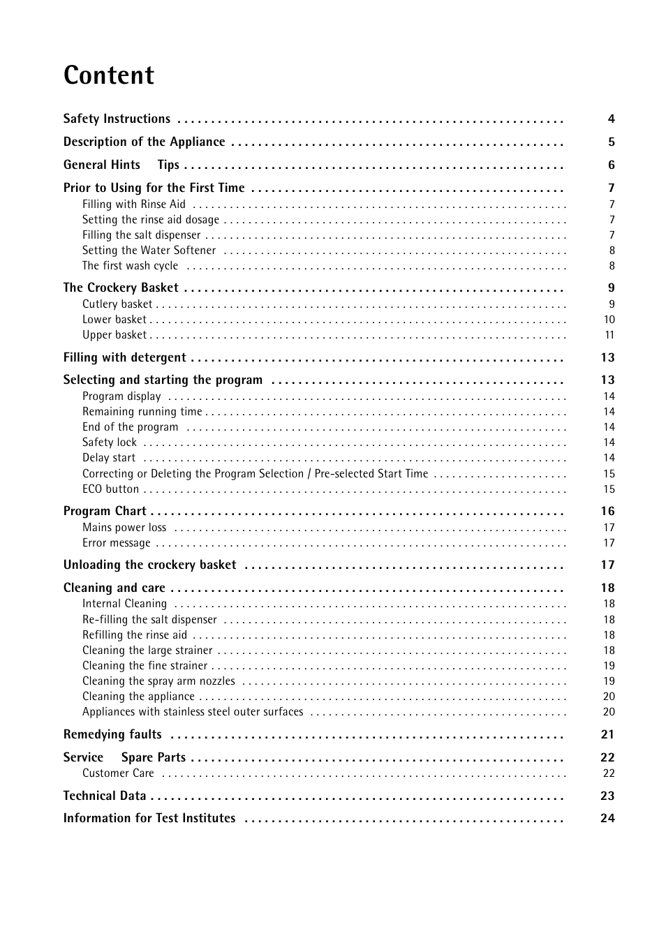 Content | Electrolux 55750 User Manual | Page 3 / 29
