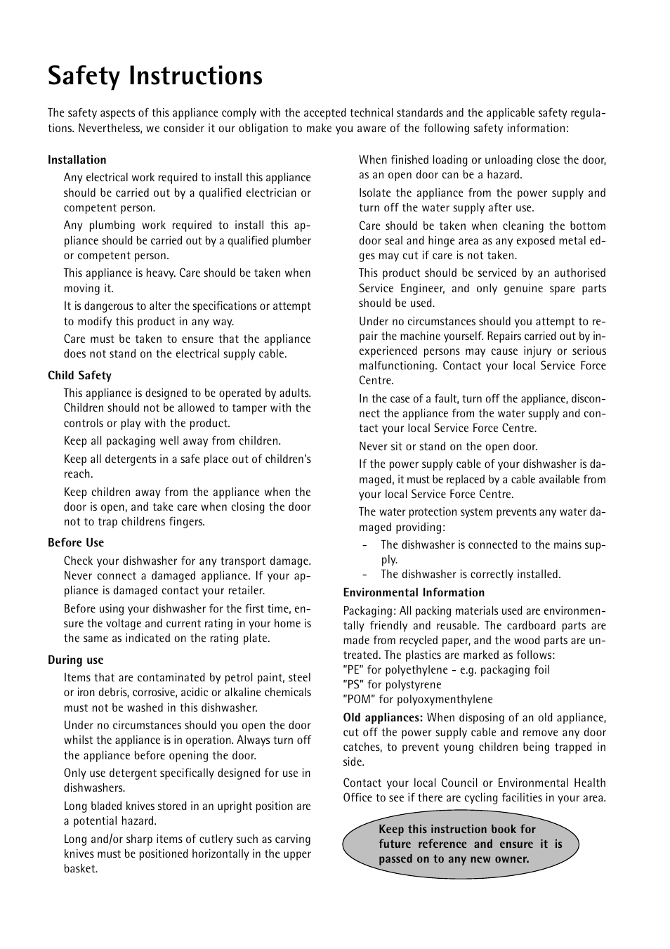 Safety instructions | Electrolux 55750 User Manual | Page 4 / 29