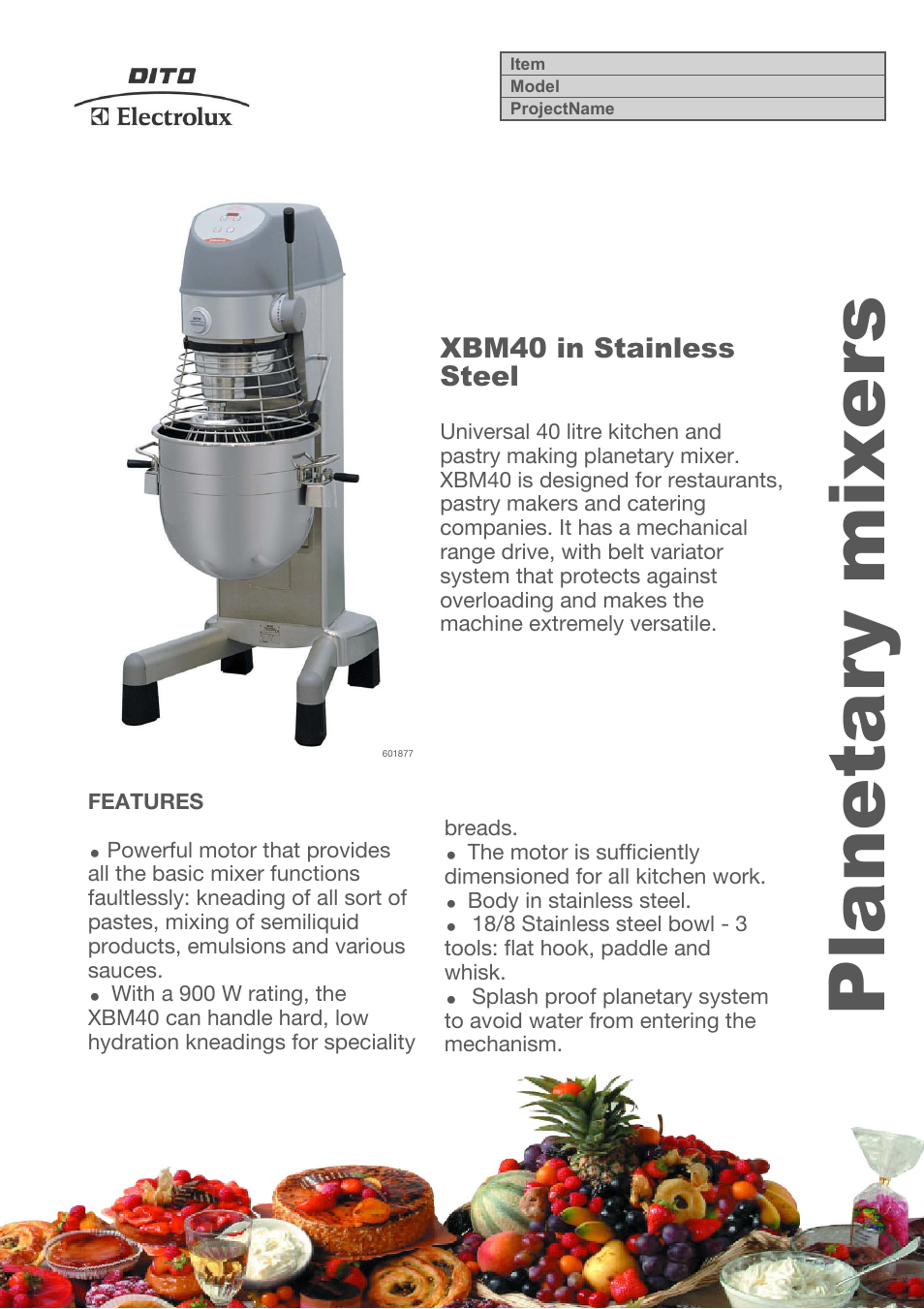 Electrolux Dito XBMF40SX3 User Manual | 4 pages