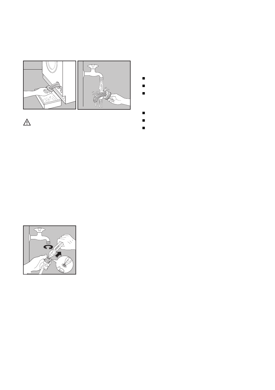 The dangers of freezing, Warning, The water inlet filters | Electrolux EW 1200 i User Manual | Page 19 / 32