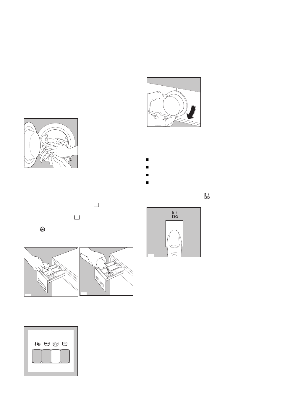 Load the laundry, Measure out the detergent and the fabric softener, Select the required option(s) | Select the required programme, Start the machine, At the end of the programme | Electrolux EW 1200 i User Manual | Page 9 / 32