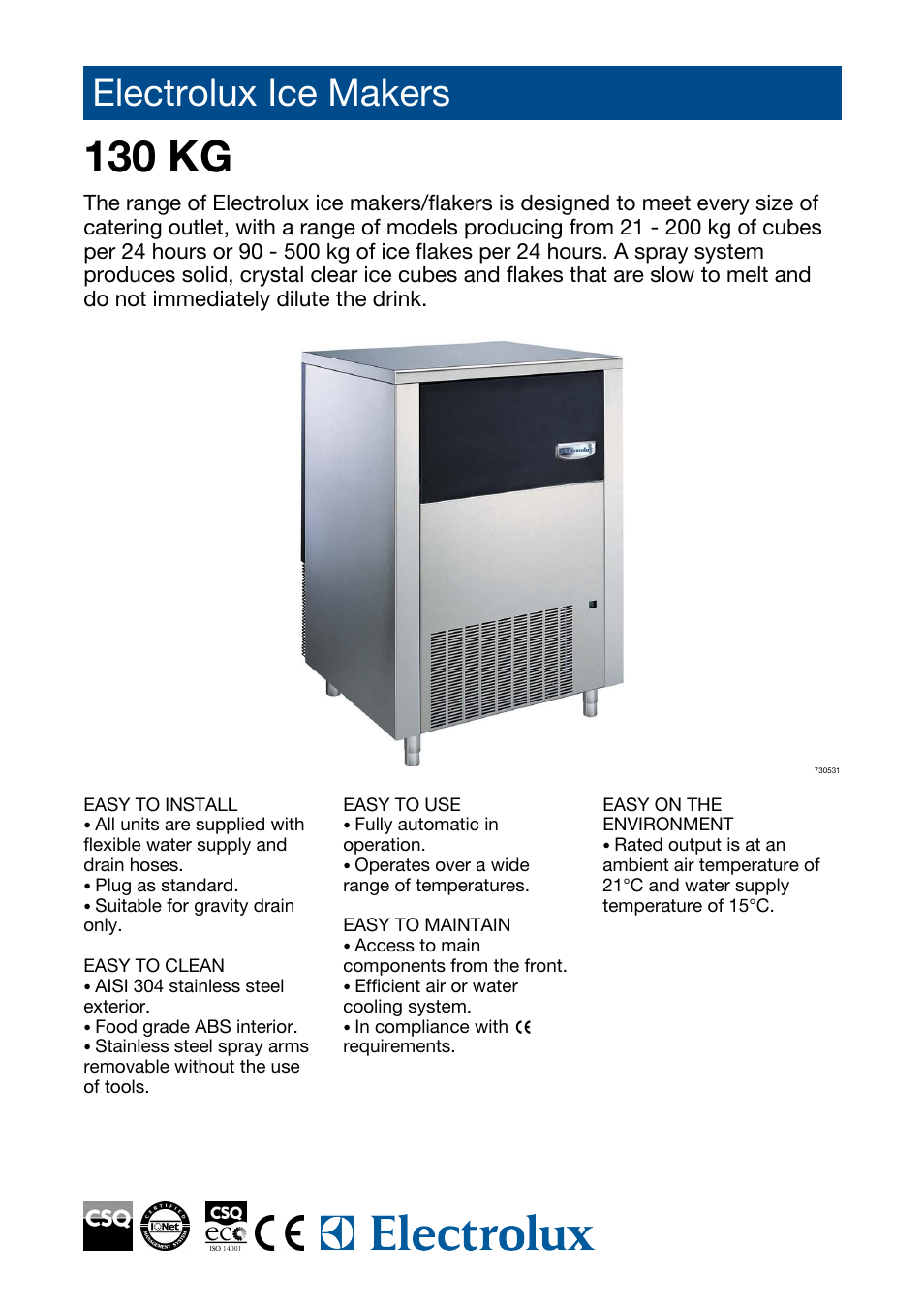 Electrolux 730531 User Manual | 2 pages