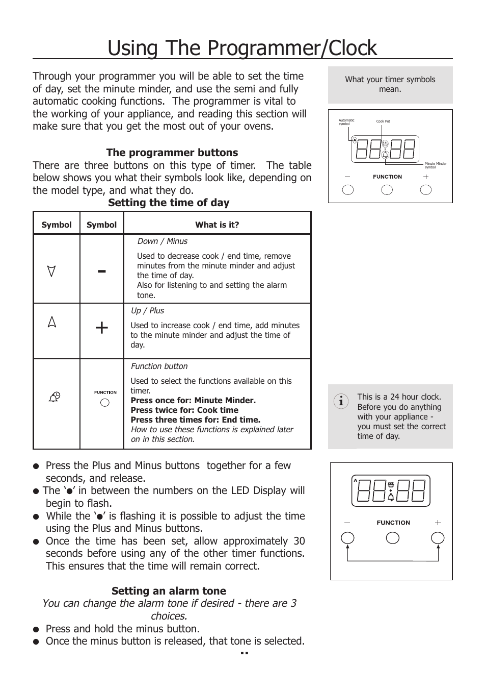 Using the programmer/clock | Electrolux EKM11440KN User Manual | Page 18 / 40