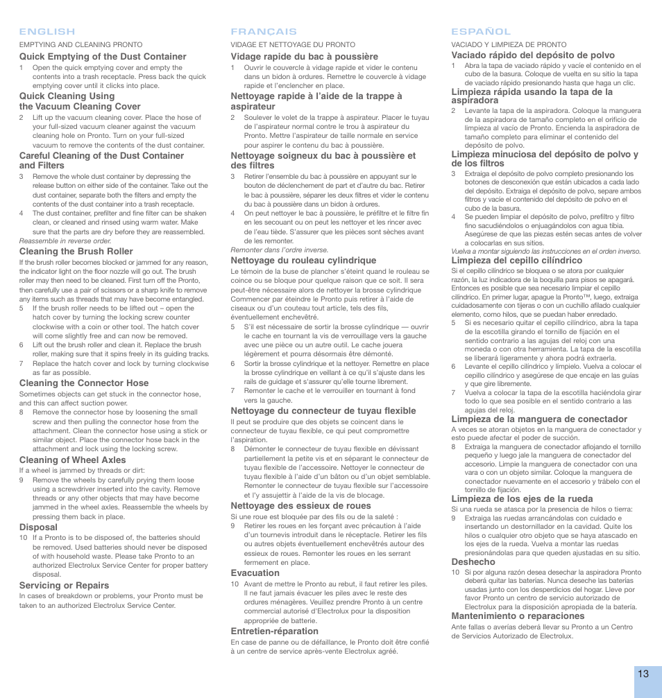 Electrolux EL1000A User Manual | Page 13 / 16