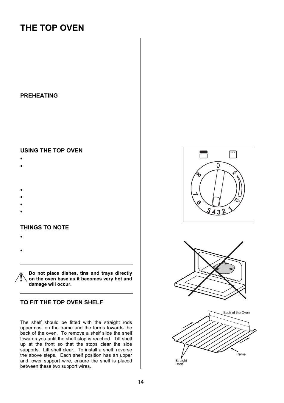 The top oven | Electrolux EIKG6047 User Manual | Page 14 / 40