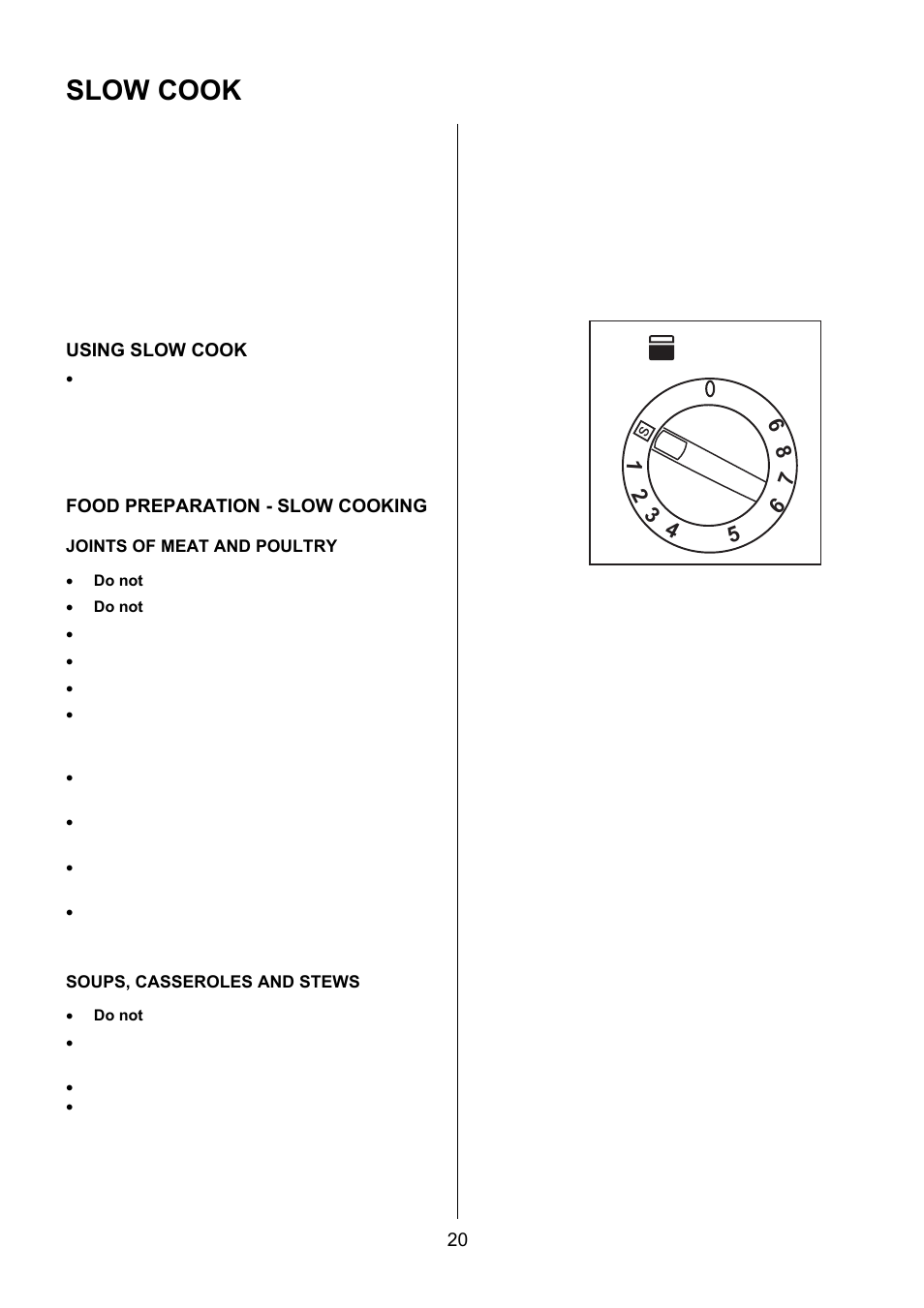 Slow cook | Electrolux EIKG6047 User Manual | Page 20 / 40