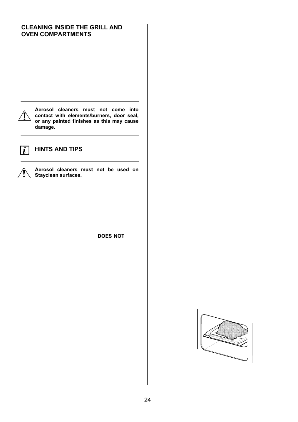 24 cleaning inside the grill and oven compartments, Hints and tips | Electrolux EIKG6047 User Manual | Page 24 / 40