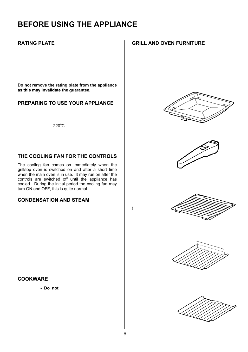 Before using the appliance | Electrolux EIKG6047 User Manual | Page 6 / 40