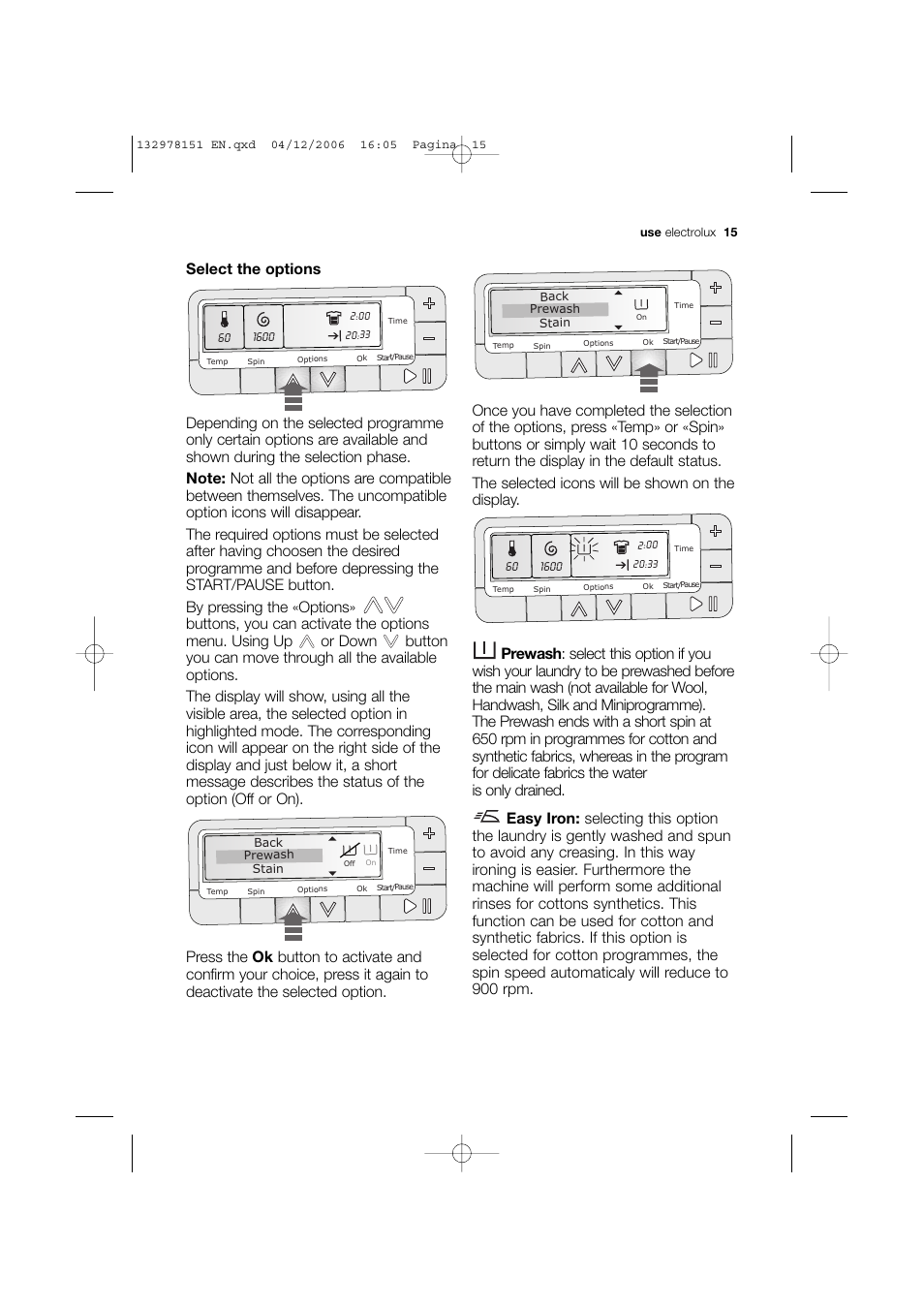 Electrolux EWF 14981 W User Manual | Page 15 / 48