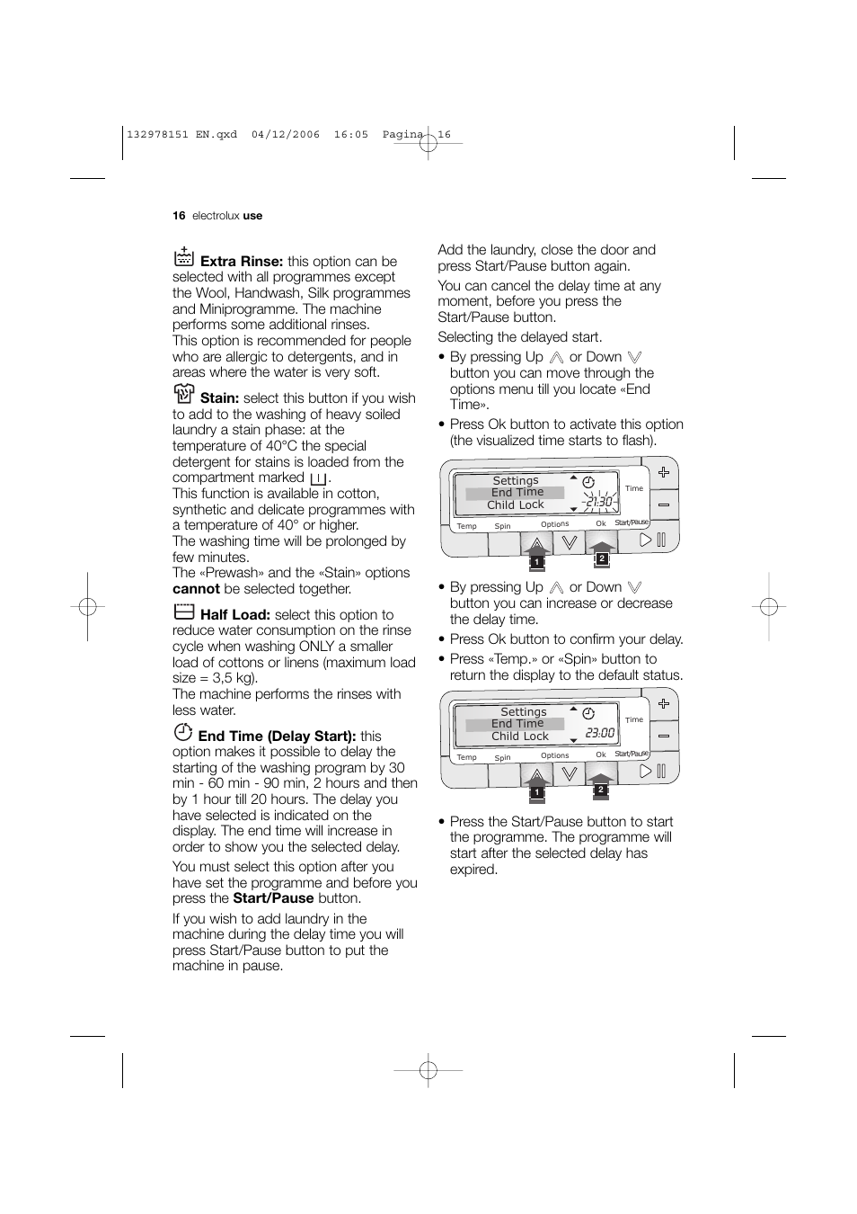 Electrolux EWF 14981 W User Manual | Page 16 / 48