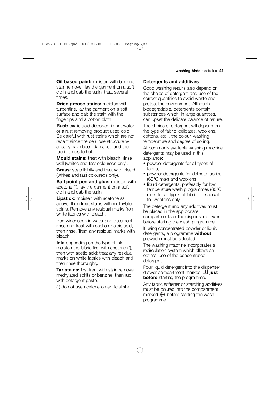 Electrolux EWF 14981 W User Manual | Page 23 / 48