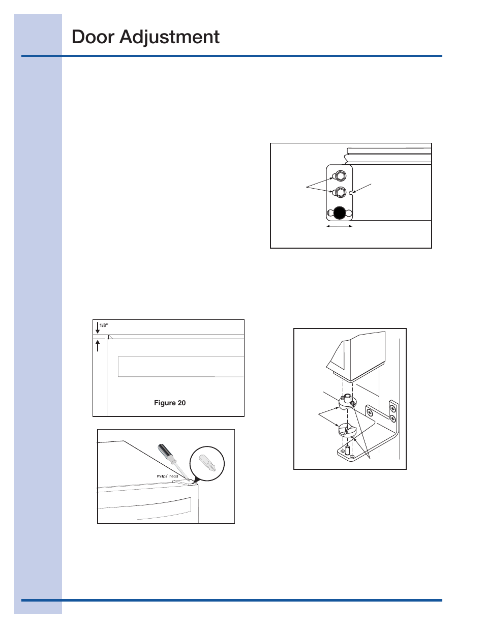 Door adjustment, Adjusting the door | Electrolux 15 User Manual | Page 12 / 68