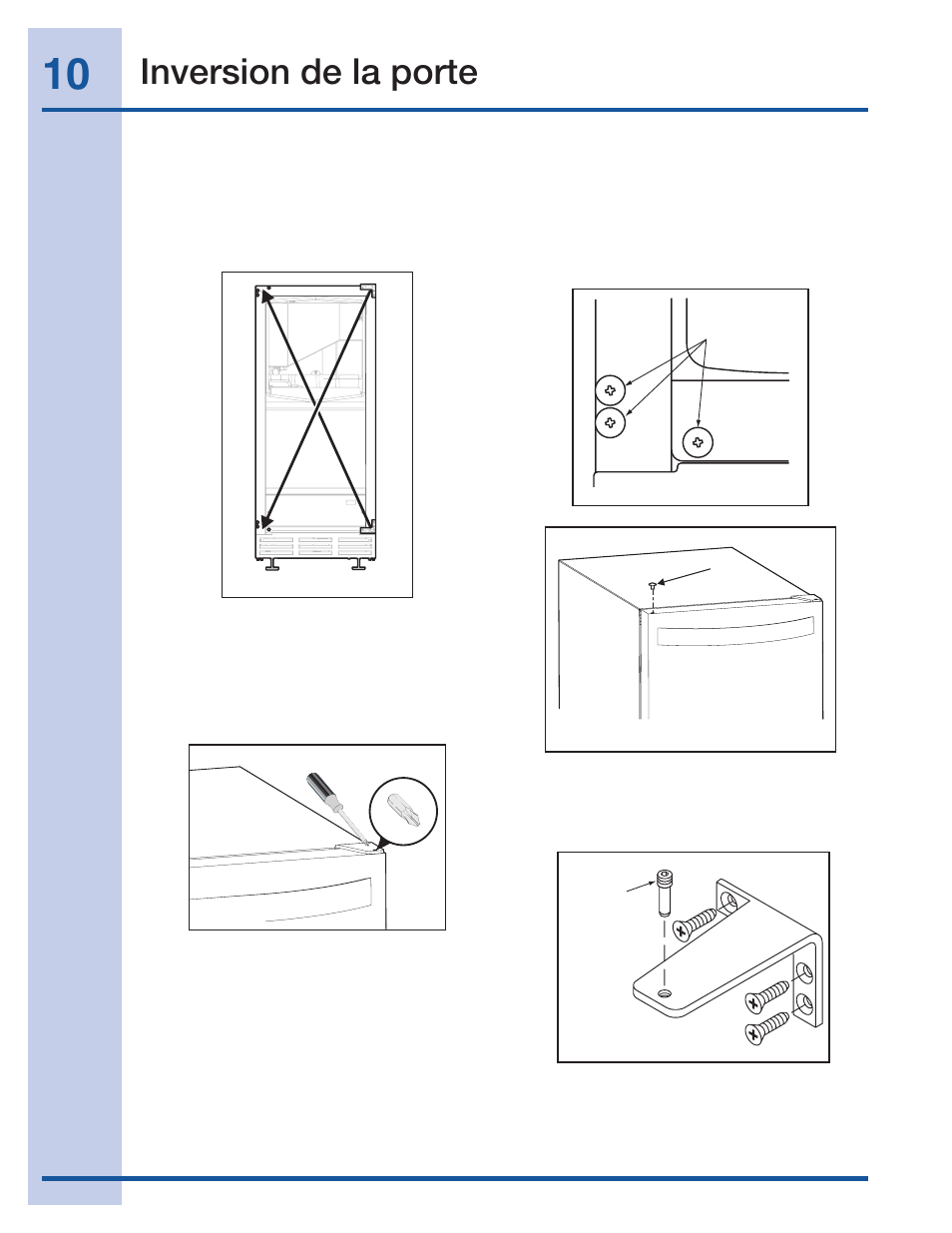 Inversion de la porte, Inverser la porte (certains modèles) | Electrolux 15 User Manual | Page 54 / 68