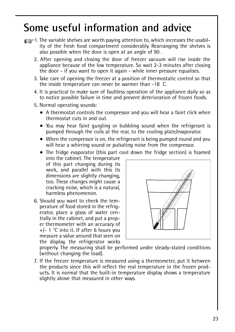 Some useful information and advice | Electrolux U29348 S 75400 KG User Manual | Page 23 / 36