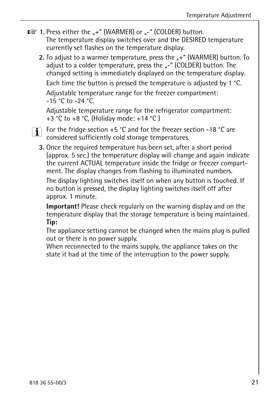Electrolux 86378-KG User Manual | Page 21 / 48