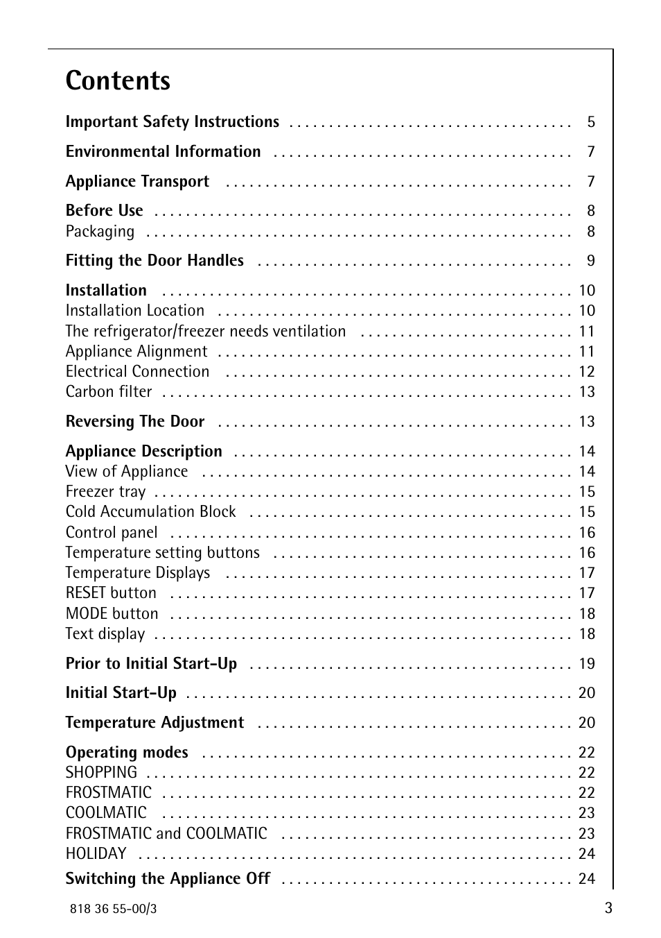 Electrolux 86378-KG User Manual | Page 3 / 48