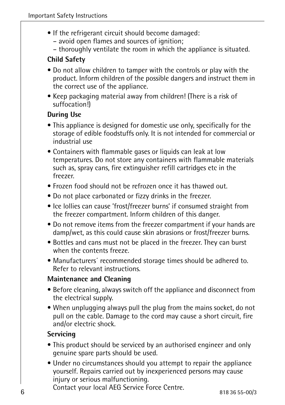 Electrolux 86378-KG User Manual | Page 6 / 48