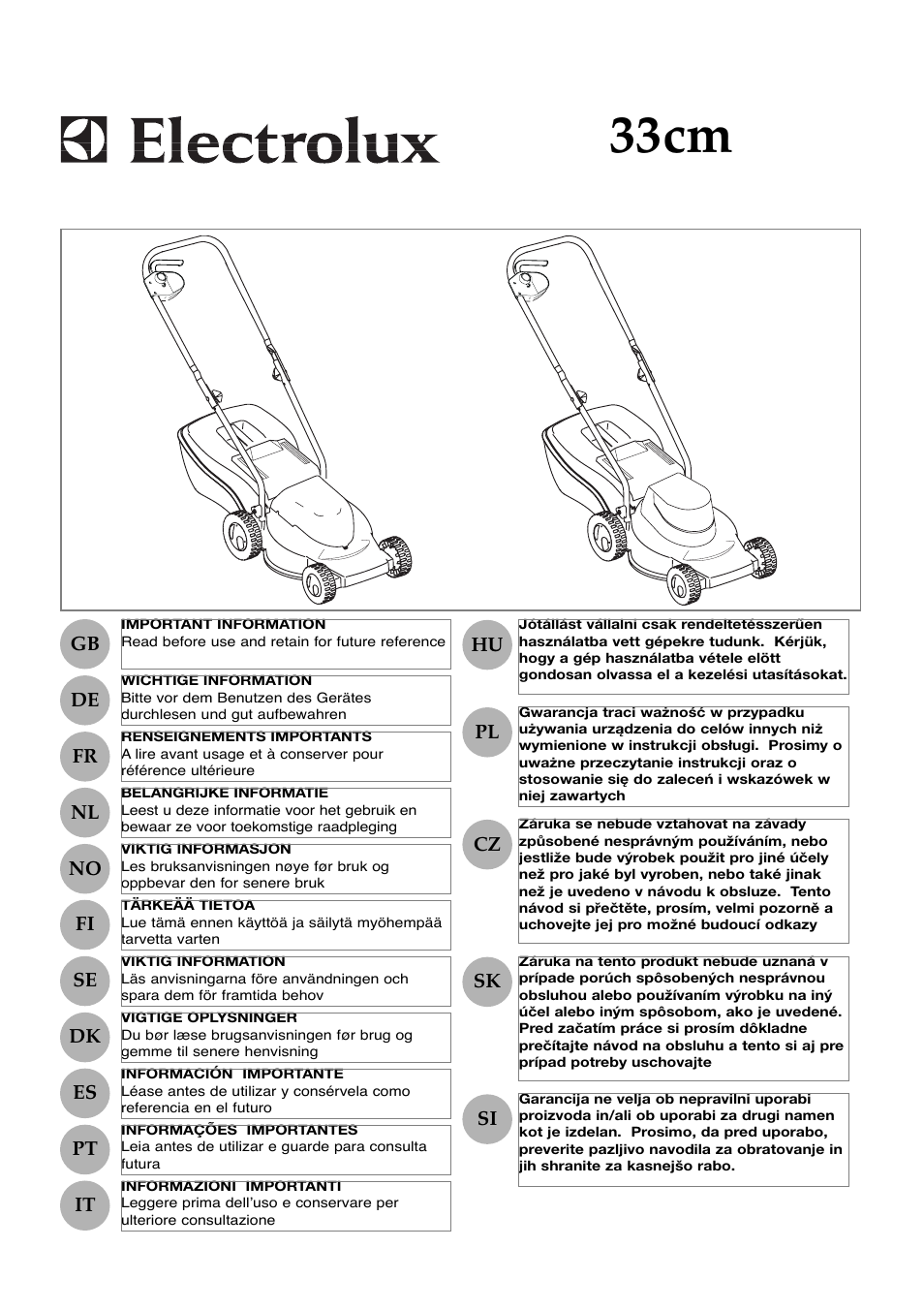 Electrolux 96477940100 User Manual | 13 pages