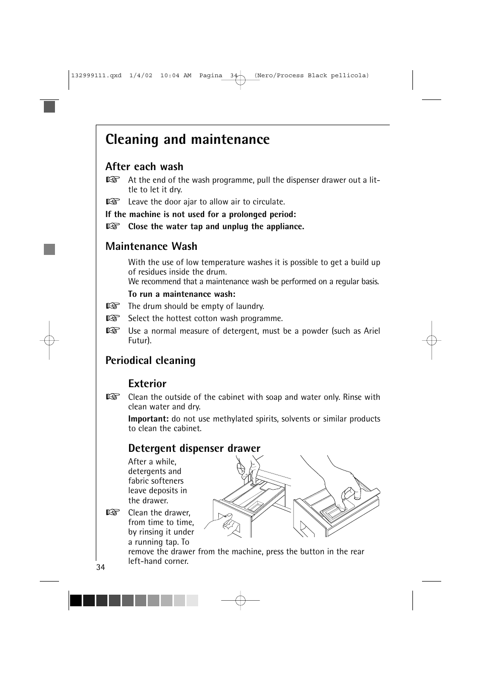 Cleaning and maintenance | Electrolux OKO-Lavamat 16800 User Manual | Page 34 / 55