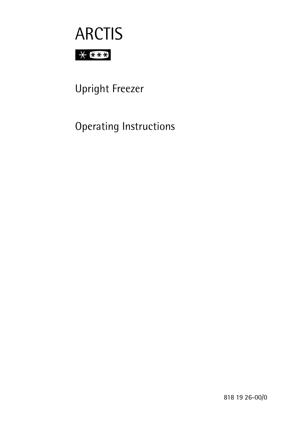 Electrolux ARCTIS User Manual | 32 pages