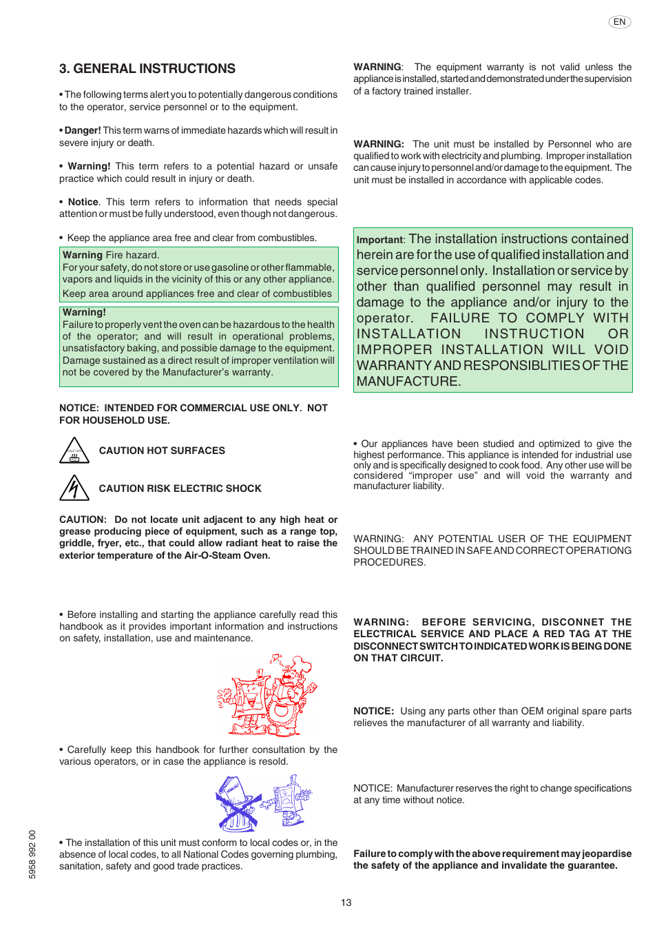 General instructions | Electrolux Air-O-Speed AOW101E User Manual | Page 13 / 34