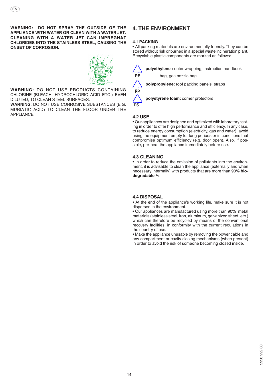 The environment | Electrolux Air-O-Speed AOW101E User Manual | Page 14 / 34