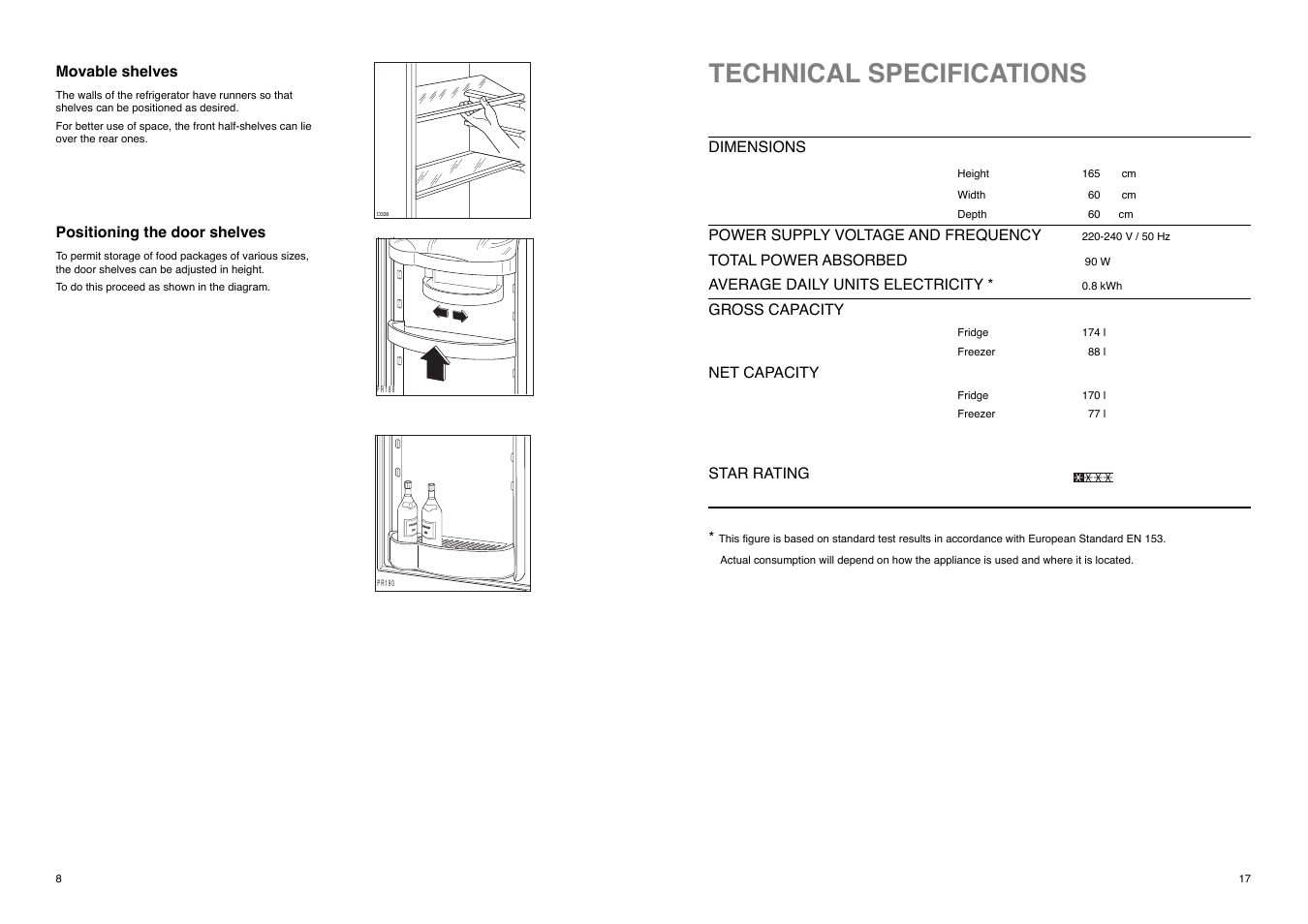 Technical specifications | Electrolux ER 7628 B User Manual | Page 17 / 24