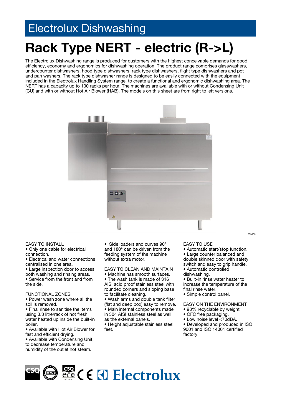 Electrolux 533300 User Manual | 2 pages