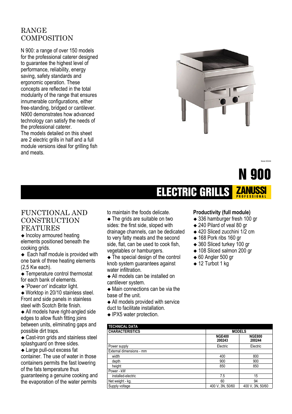 Electrolux NGE400 User Manual | 2 pages