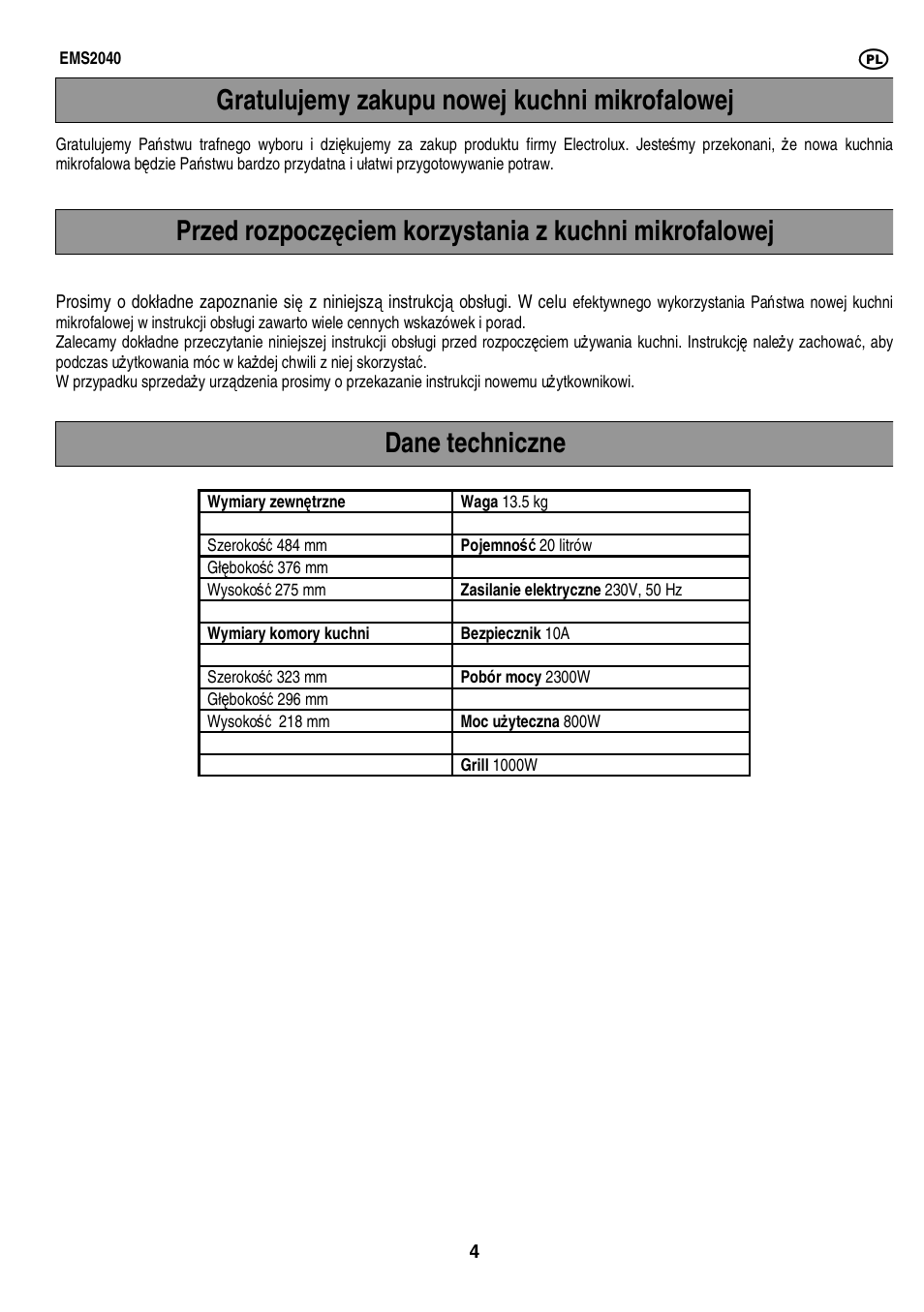 Electrolux EMS2040 User Manual | Page 110 / 191